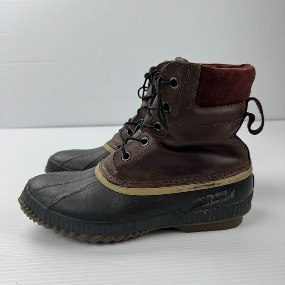Sorel Men’s Waterproof Duck Boots Brown Leather Rubber Size 12 NM1704-259 - Picture 6 of 15